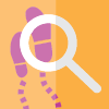 footsteps and magnifying glass icon