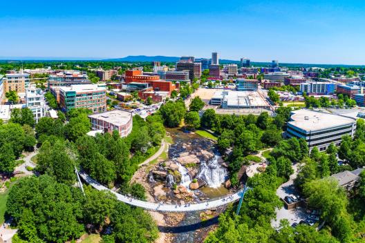 Aerial view of Downtown Greenville