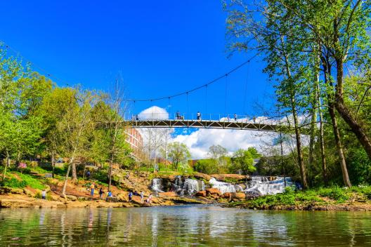 Greenville’s Liberty Bridge over Reedy River Falls