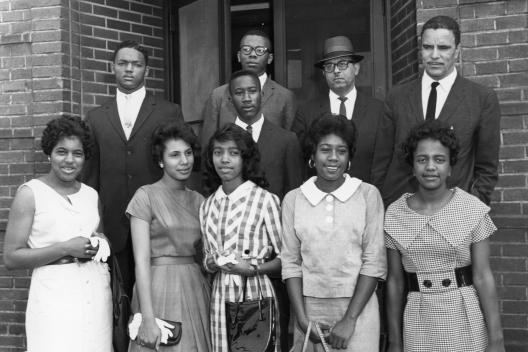 On July 16, 1960, seven students from Sterling High along with college freshman, Jesse Jackson, entered the library and were arrested. This group became known as 'The Greenville 8'. (Image from the James Wilson Photograph Collection, courtesy of the Upcountry History Museum)